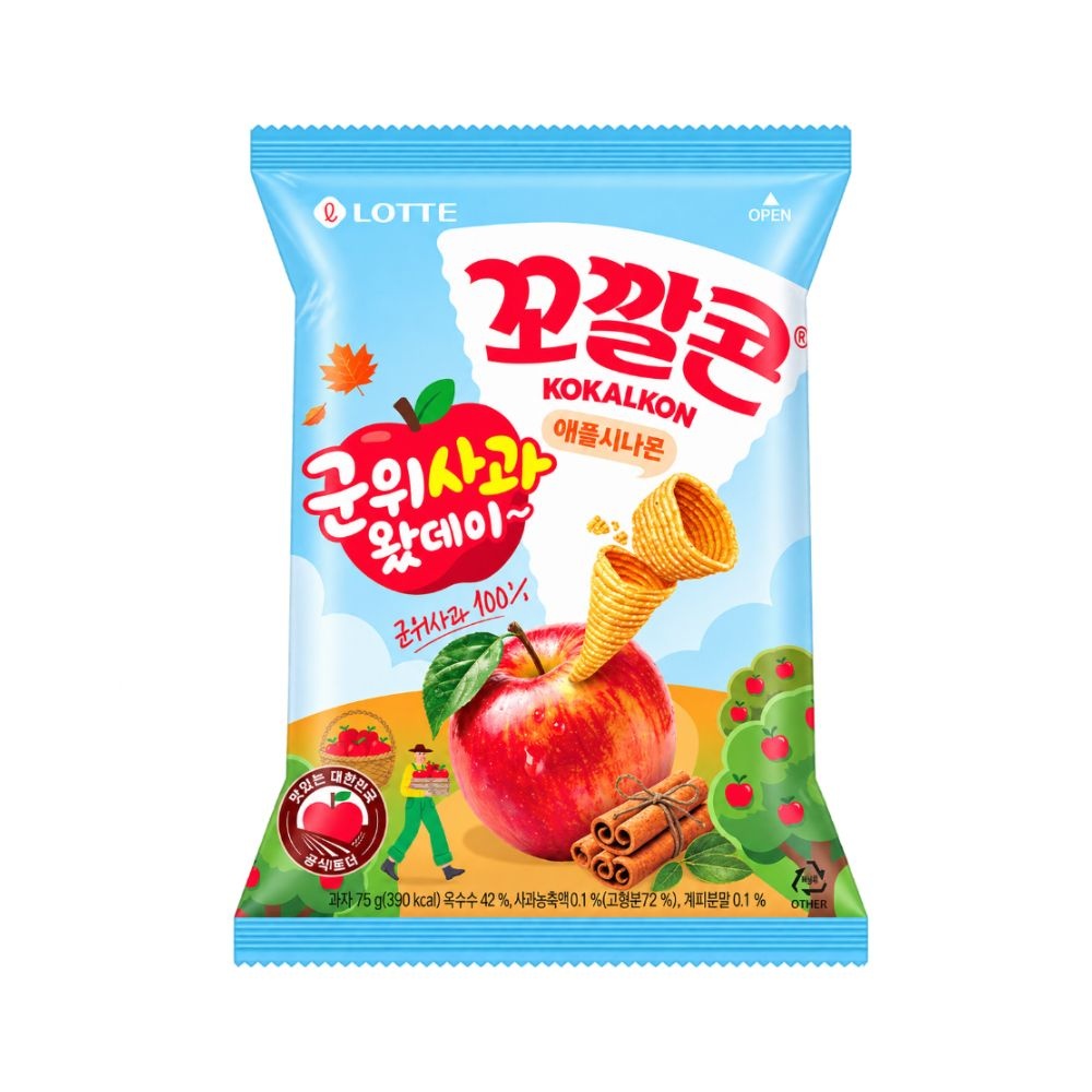 롯데제과 꼬깔콘 애플시나몬 군위사과 75g (6개)_이미지