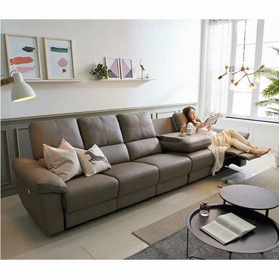 삼익가구 코제트 USB 가죽 리클라이너 6인용_이미지