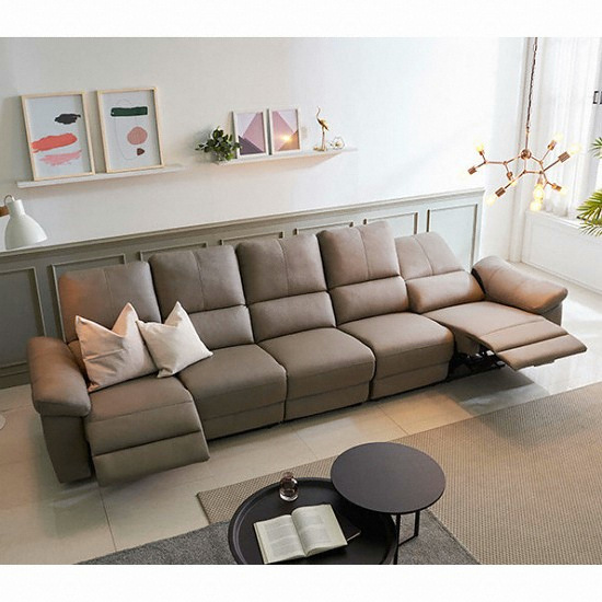 삼익가구 코제트 USB 가죽 리클라이너 6인용