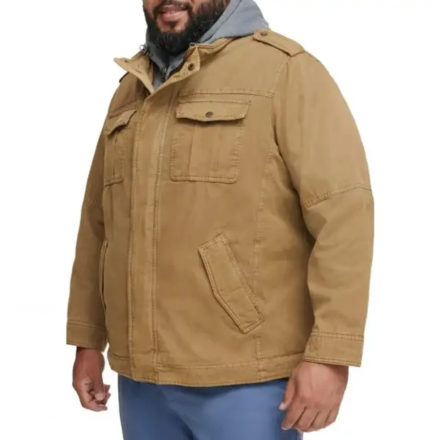 리바이스바디웨어 남성 워시드 코튼 후드 밀리터리 재킷 사이즈 LT 5562826