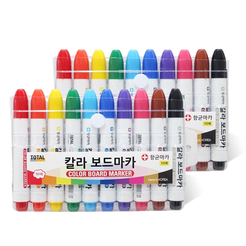 토탈하얀칠판 향균 칼라 보드 마카 10종 세트 혼합색상 2세트_이미지