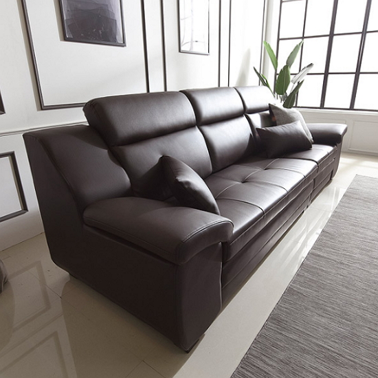 삼익가구 밀란 천연가죽 소파 4인용 (스툴제외)