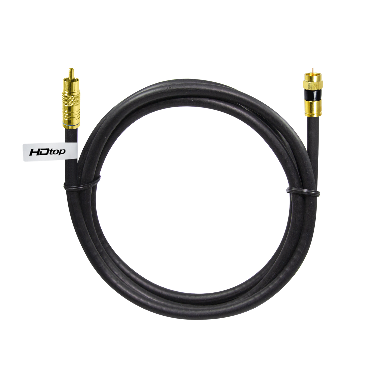 탑라인에이치디 HDTOP 국산 골드 RCA to RF 블랙 5C 동축 케이블 (HT-ZGCR100, 10m)_이미지