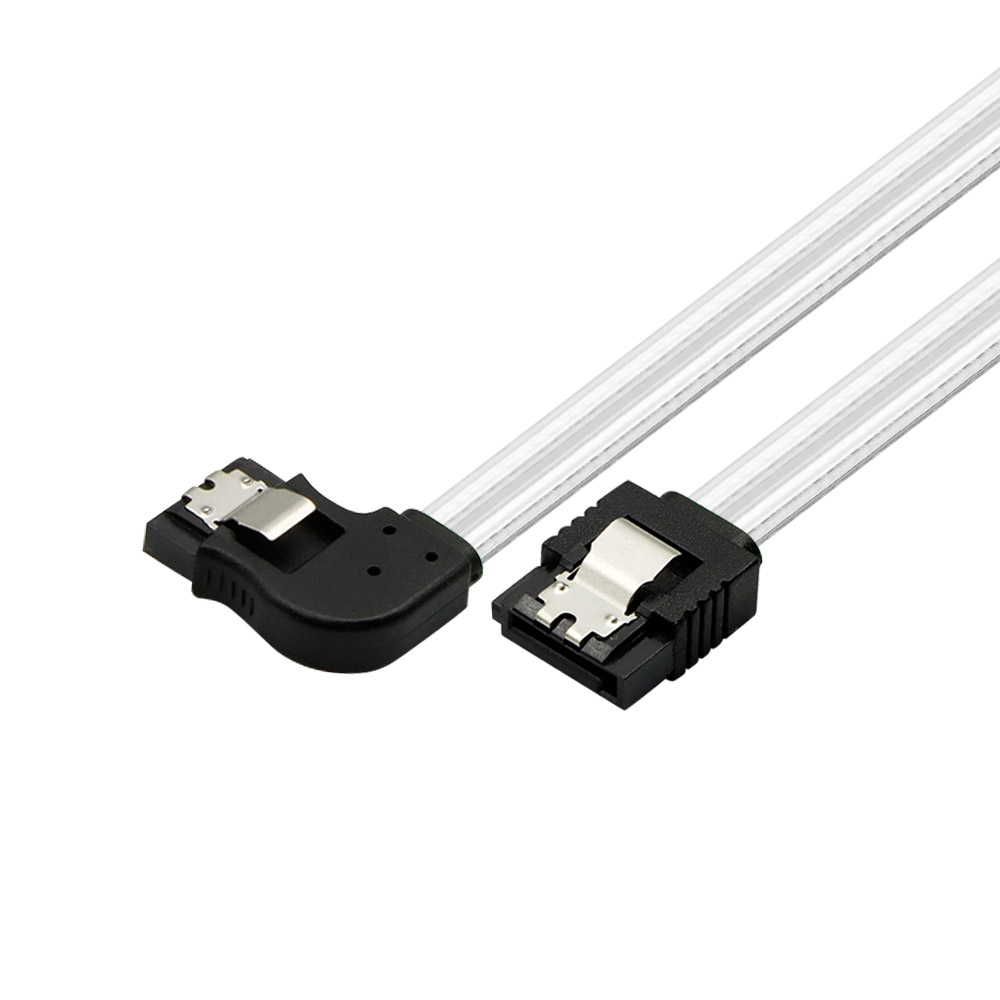 SATA3 케이블 L형 투명 화이트