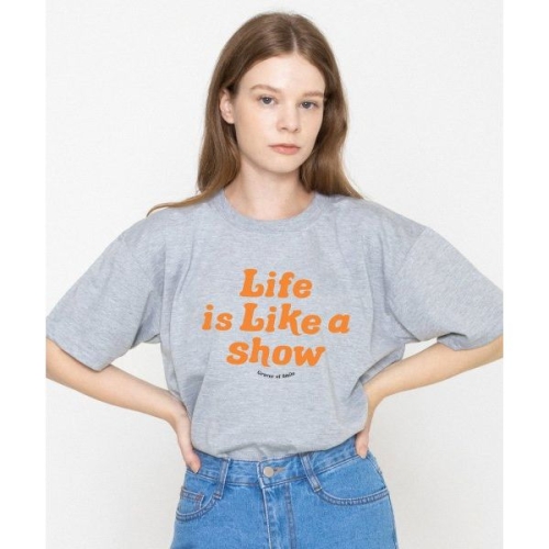 올디너리 ODNR 빅 라이프 스마일 로고 반팔티 그레이 1926858