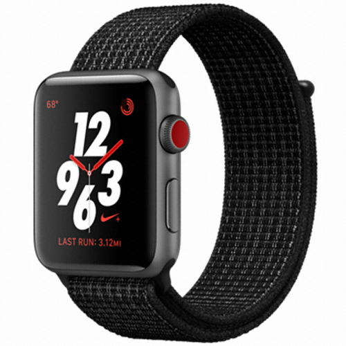 APPLE 워치 시리즈3 나이키+ 42mm Cellular 스페이스 그레이 알루미늄 (블랙/퓨어 플래티넘 나이키 스포츠루프, 해외구매)