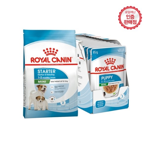 독 혼식패키지 미니 스타터 마더&베이비독 3kg + 파우치 85g*12p