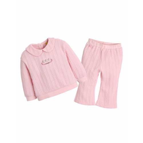 25년봄신상 달리아카라맨투맨상하M251STG03P 사랑스런 핑크컬러에 고급스런 꽈배기 조직의 자카드 맨투맨상하 핑크 90