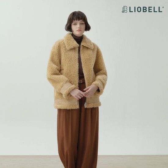 리오벨 컬링 쉬어드 호주산 양모 100% 코트 1162482