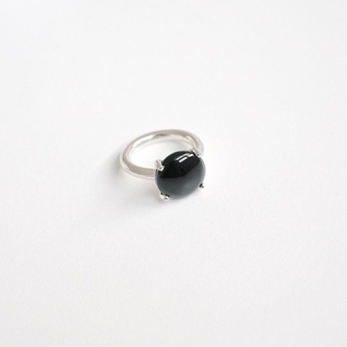 오팔하우스 925Silver 오버사이즈 블랙 오닉스 반지 OPASE13156_이미지