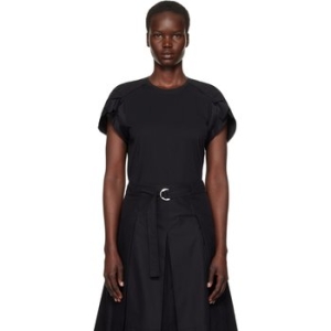 3.1 블랙 캐스케이드 콤보 드레이핑 티셔츠 E251-10291LCE