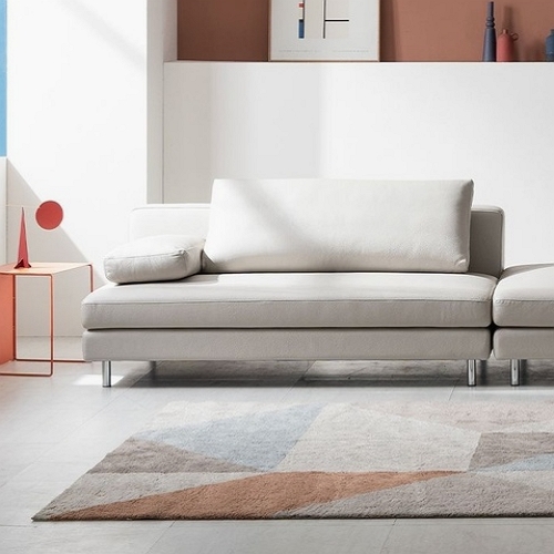 다우닝 슈가 오픈형 모듈 전체 천연면피가죽 소파 2인용