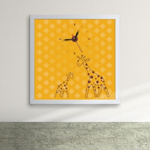 cx106-귀여운 기린 남매 액자시계