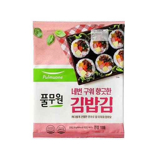 풀무원 두번구워 김밥이 더욱 향긋한 김밥김 20g이미지입니다. 누르면 해당 게시물로 새창이동합니다.