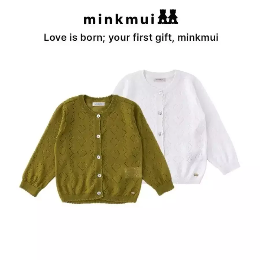 서양네트웍스 밍크뮤 minkmiu GN 하트스카시가디건 3631520002 36315-200-02 03 출산백일 36315-200-0203-BON 4965