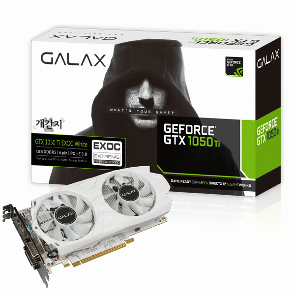 갤럭시 GALAX 지포스 GTX1050 Ti 개간지 EXOC D5 4GB