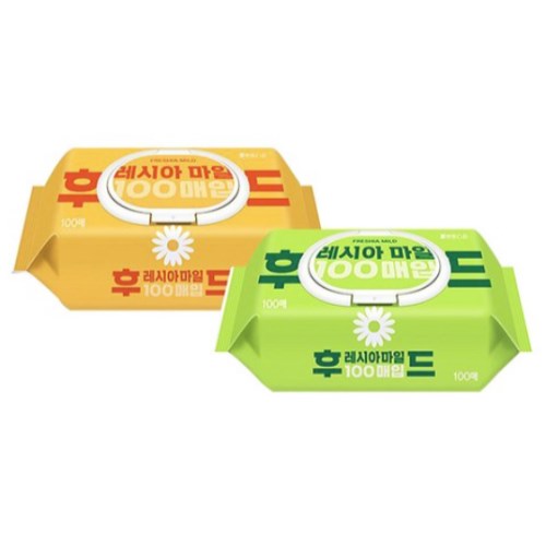 쌍용C&B 후레시아 마일드 물티슈 캡형 100매 (6팩)_이미지