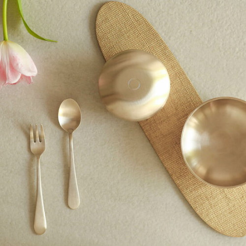  놋담 방짜유기 아기 돌식기 스푼 포크 세트 5P