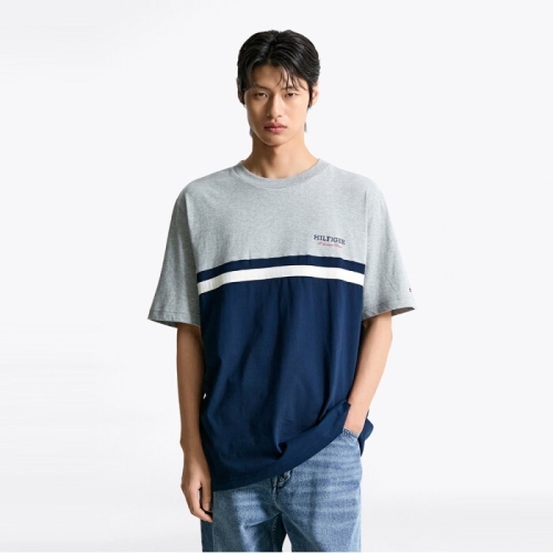 남성 컬러 블록 티셔츠_T12F1TPO690MT1P01