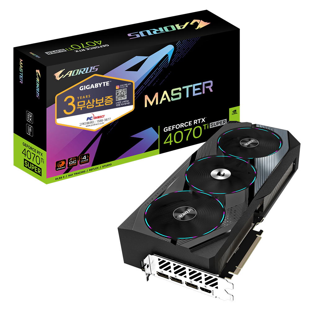 GIGABYTE AORUS 지포스 RTX 4070 Ti SUPER MASTER D6X 16GB 피씨디렉트_이미지