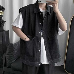 셀러허브 패션 JHPM66U4_51HD 봄 여름 룩 청 데님 베스트 조끼 코디