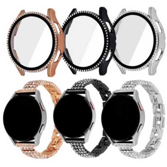 니바다 갤럭시워치 퀵릴리즈 큐빅 메탈 밴드+큐빅 케이스