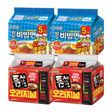비빔면 130g 10개 + 틈새라면 빨계떡 120g 10개
