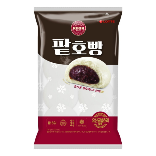 롯데웰푸드 기린 팥 호빵 8개입 720g (1개)