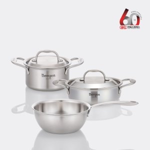 한일스텐레스 프리미엄 명품 베르겐 Bergen 통5중 스텐 냄비 1인세트 14양+18전+18웍 /인덕션