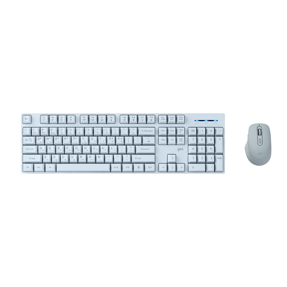 지클릭커 오피스프로 WMK629 스탠다드M 무선 키보드 마우스 세트 (스카이블루)_이미지