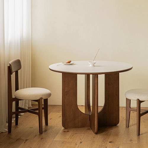 레트로하우스 오아르 린 세라믹 원형 식탁 1000 (의자2개)_이미지