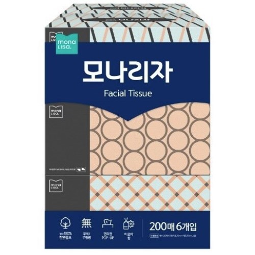 모나리자 미용티슈 200매 (6입)