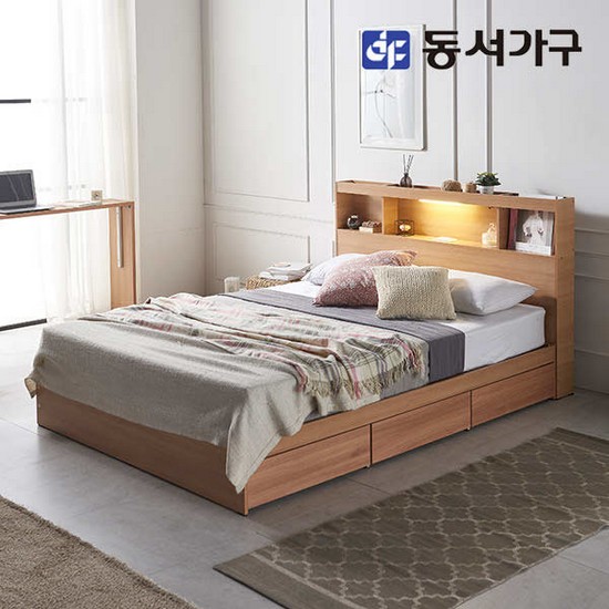 파로마 이즈 카이 수납 D형 LED침대 SS (40T라텍스독립)_이미지