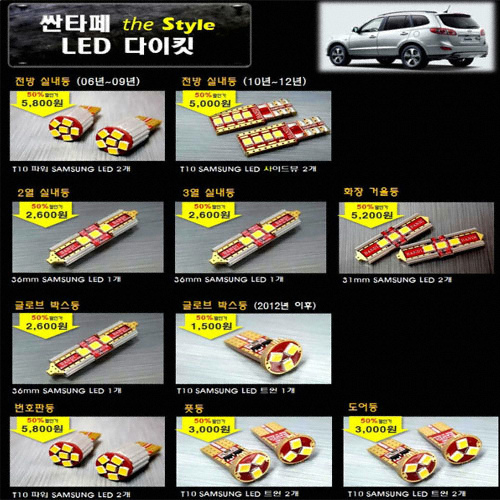 반디 LED 실내등 풀세트 싼타페CM(2012~)_이미지