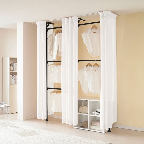 엘리시아 이지온 우먼스 EWB-S316O 드레스룸 시스템 수납장 커튼 행거
