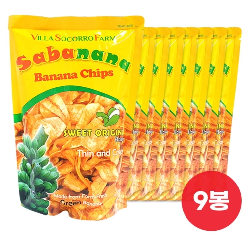 VILLA SOCORRO AGRI-ECO 사바나나 바나나칩 100g [9개]
