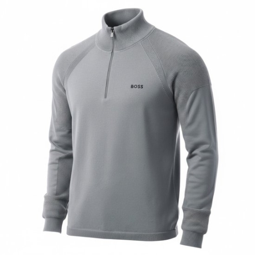 휴고보스 HUGO BOSS PERFORM-X 14 ZIP SWEATER 50498525-251 로고 디테일 코튼 블렌드 지퍼넥 스웨터