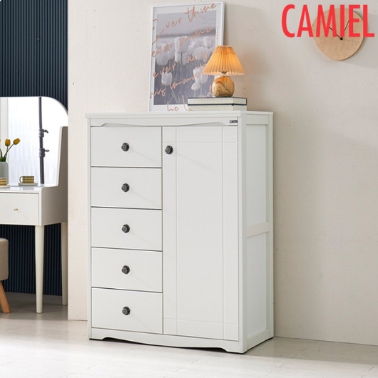 태윤인터네셔널 까미엘 고급 화이트 도장 반서랍 수납장 880