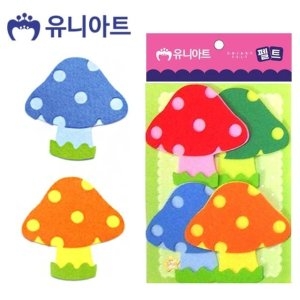 유니아트 펠트 풀버섯 분홍 4pcs 90x90mm P0000CLV WD78A88
