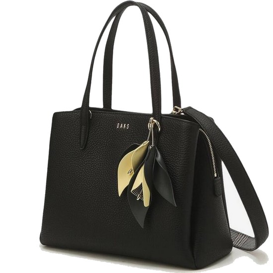 LF 닥스 MISTY FLOWER 플라워 참장식 가죽 토트백 DCBA2E543BK