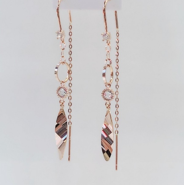 김천점 14K 리프레이스 롱체인 귀걸이 EJIM4101 40대 여자 생일 기념일 세련된 데일리 선물