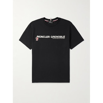 Black Day Namic Logo Appliqued Stretch Cotton Jersey T Shirt TP57135..
