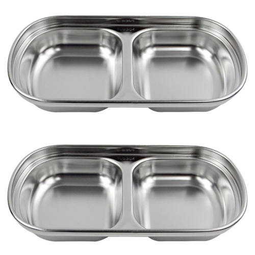 씨에스동양상사 키친유 캠핑스케치 스텐 2칸 찬기 (2개)