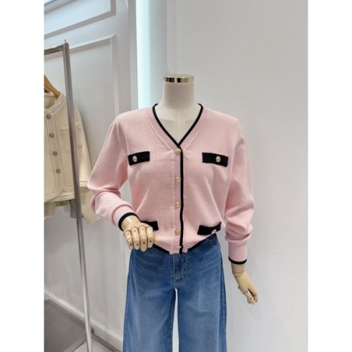 Ab.f.z 배색 골드 버튼 브이넥 가디건 ATA1HY55C