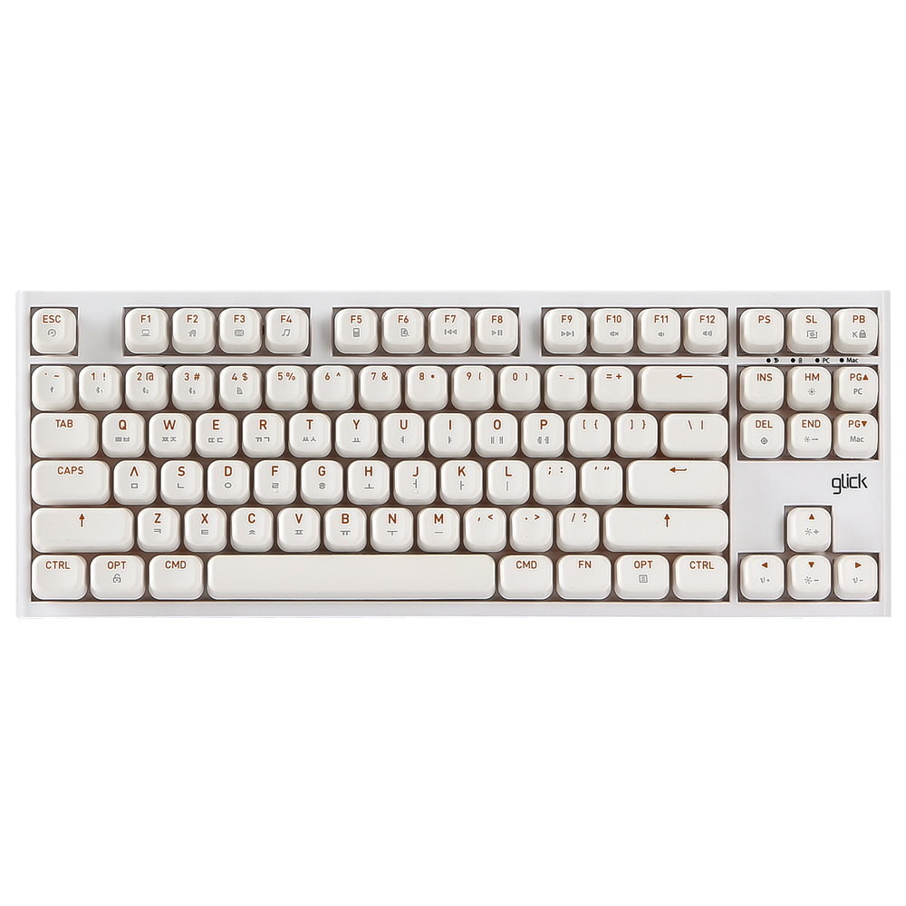 지클릭커 OFFICEPRO SP-87K 몽당연필 윤활 무선 블루투스 기계식 (화이트 만다린)_이미지