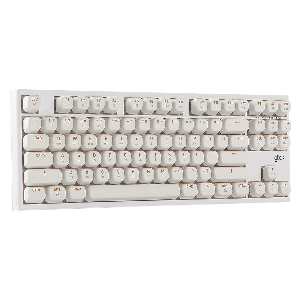 지클릭커 OFFICEPRO SP-87K 몽당연필 윤활 무선 블루투스 기계식 (화이트 만다린)_이미지