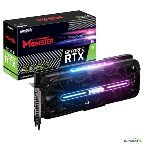이엠텍 HV 지포스 RTX 3080 BLACK MONSTER OC D6X 10GB_이미지