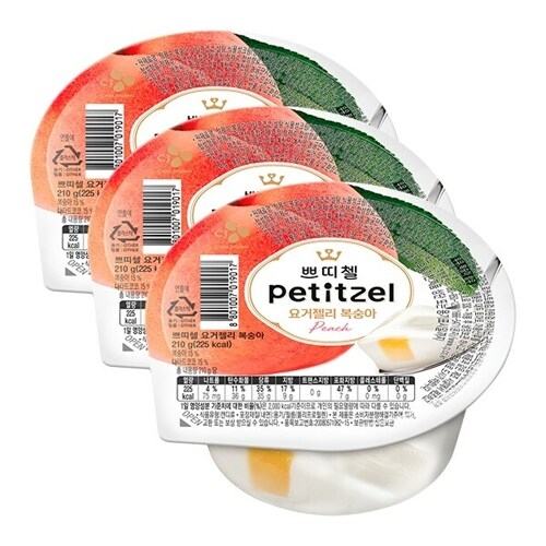 CJ제일제당 쁘띠첼 요거젤리 복숭아 210g (3개)_이미지