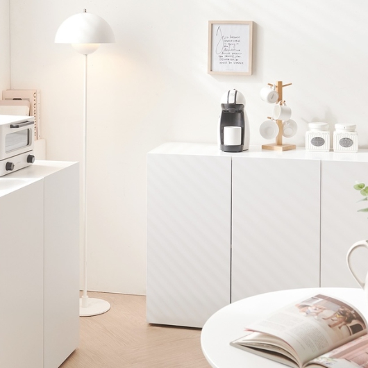 홈인홈 페이버릿 화이트 2단 깊은 수납장 400_이미지