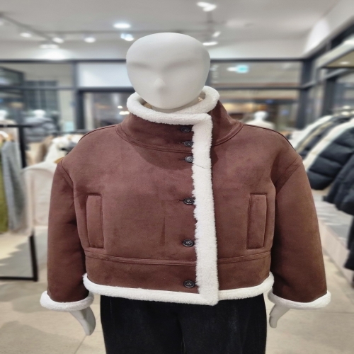 온앤온 하이넥 페이크 무스탕 점퍼 NJM5WMB20_이미지